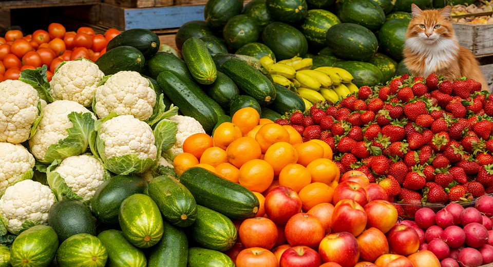 1200 с лишним тонн овощей и фруктов завезли на Урал